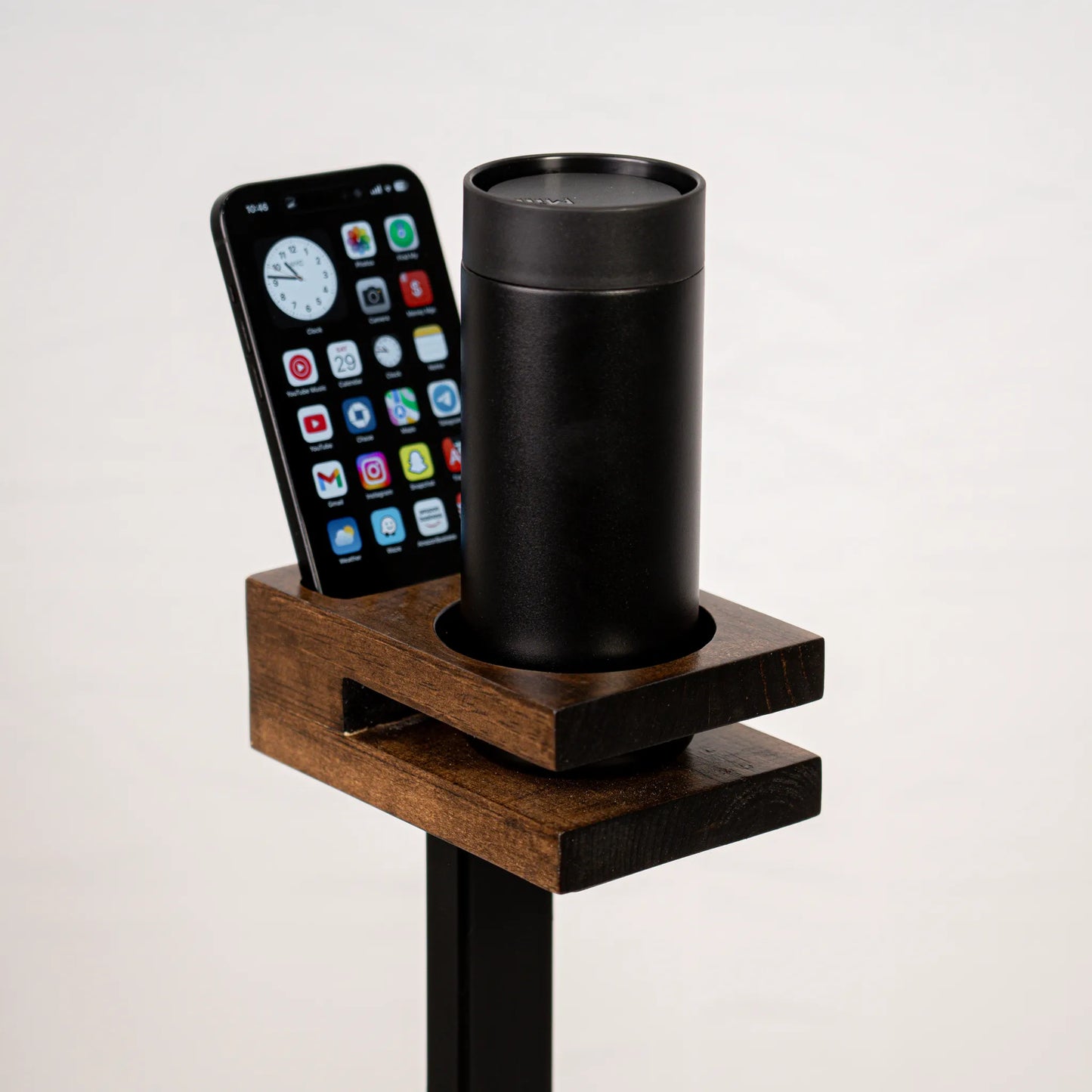 Modern Natural Wood Cup Holder / Phone Holder