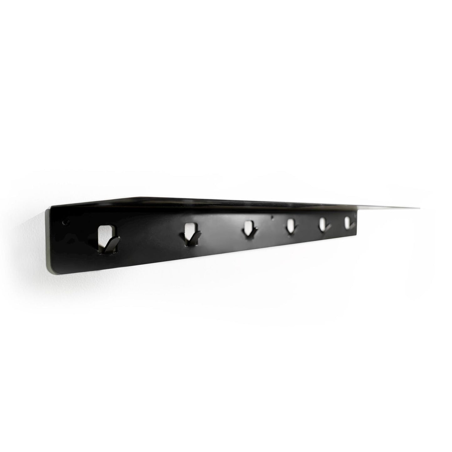 Steel Floating Shelf with Hooks