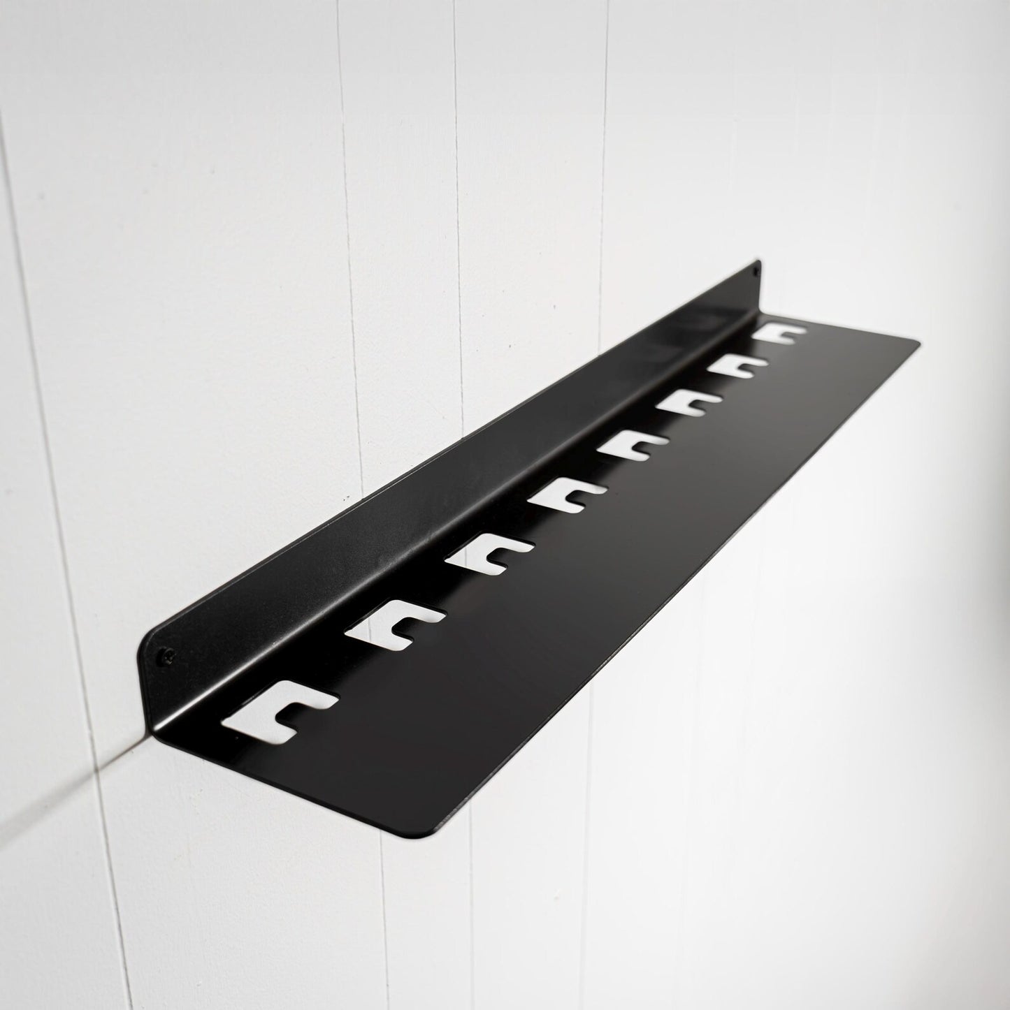 Modern Wall Rack – Floating Shelf with Flat Hooks