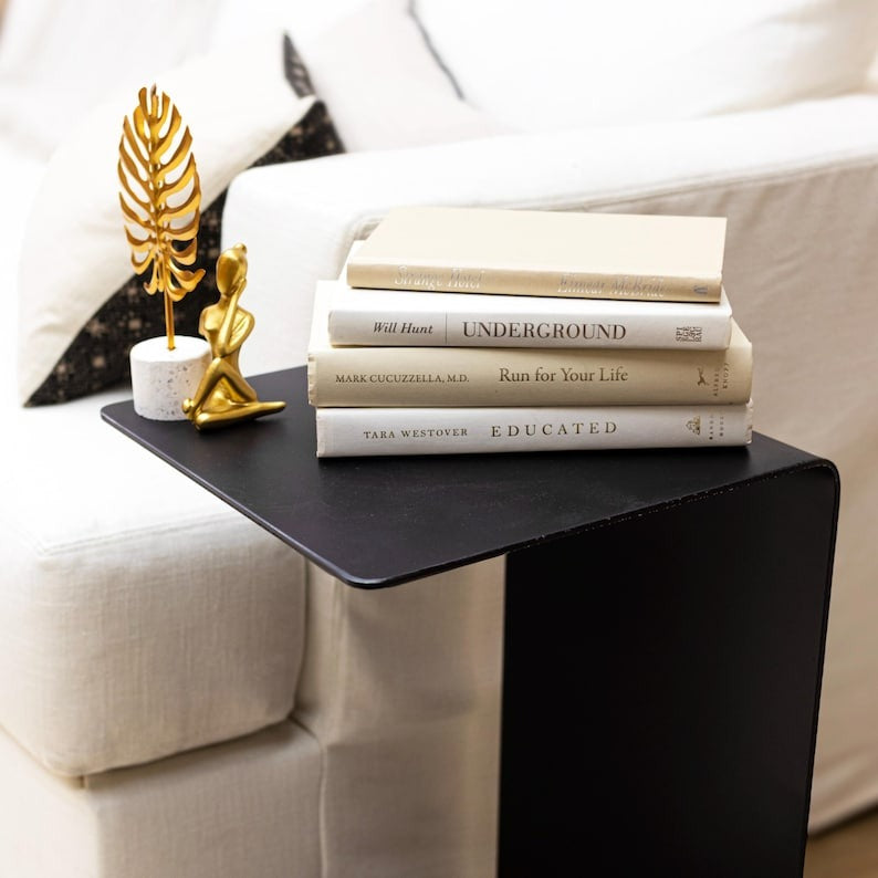 Modern Minimalist Metal C Shape Side Table