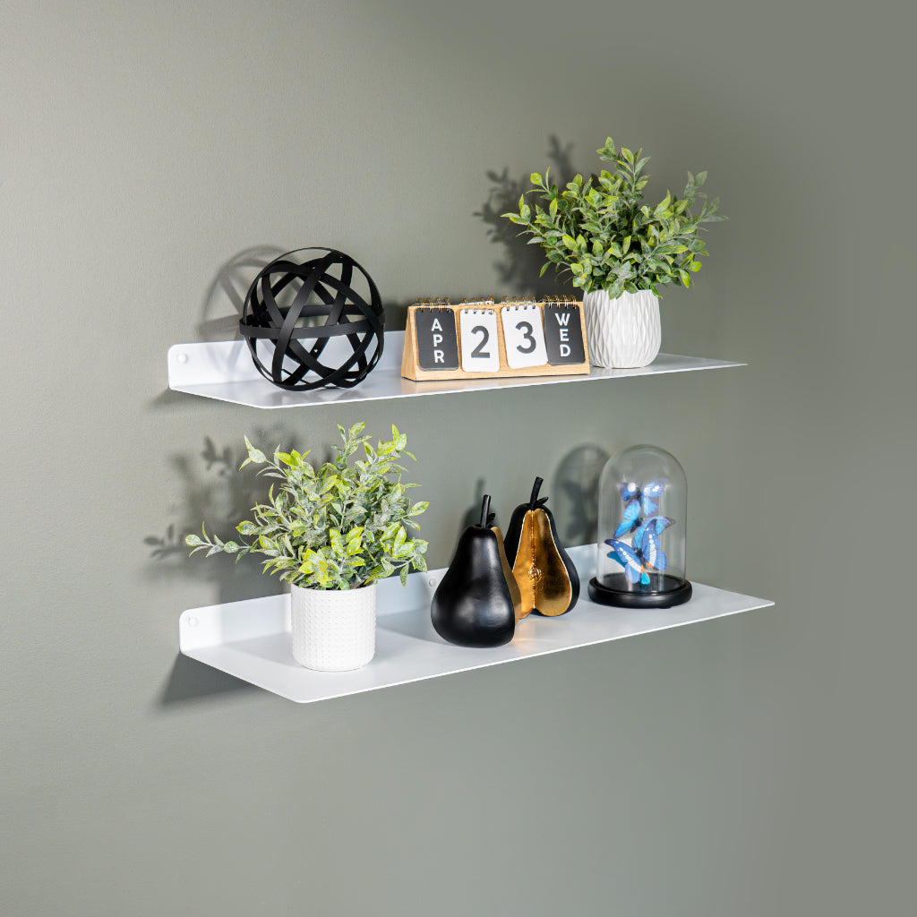 Modern Metal Floating Shelf - Minimalist Wall Storage & Display