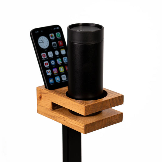 Modern Natural Wood Cup Holder / Phone Holder