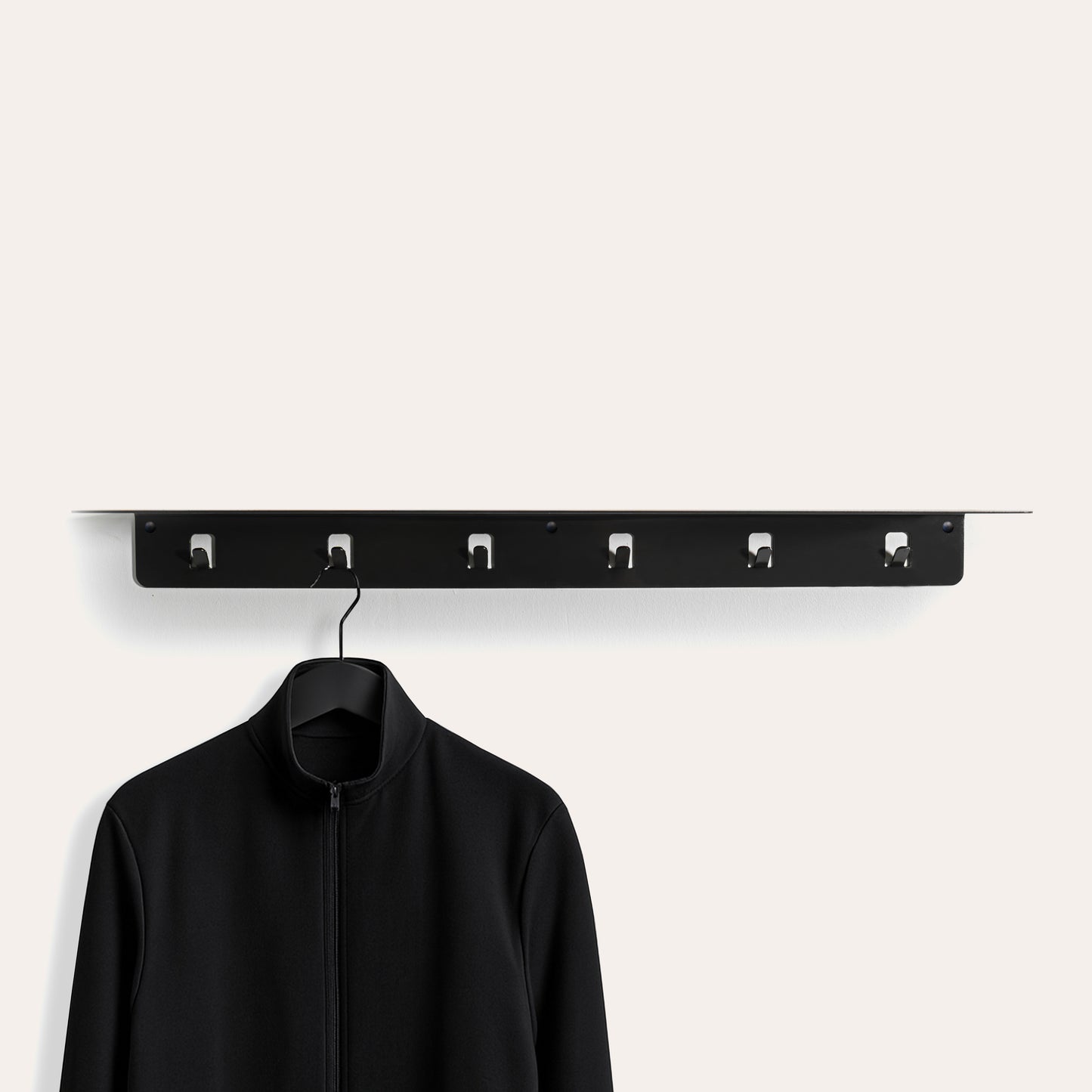 Steel Floating Shelf with Stick Out Hooks