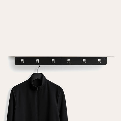 Steel Floating Shelf with Stick Out Hooks