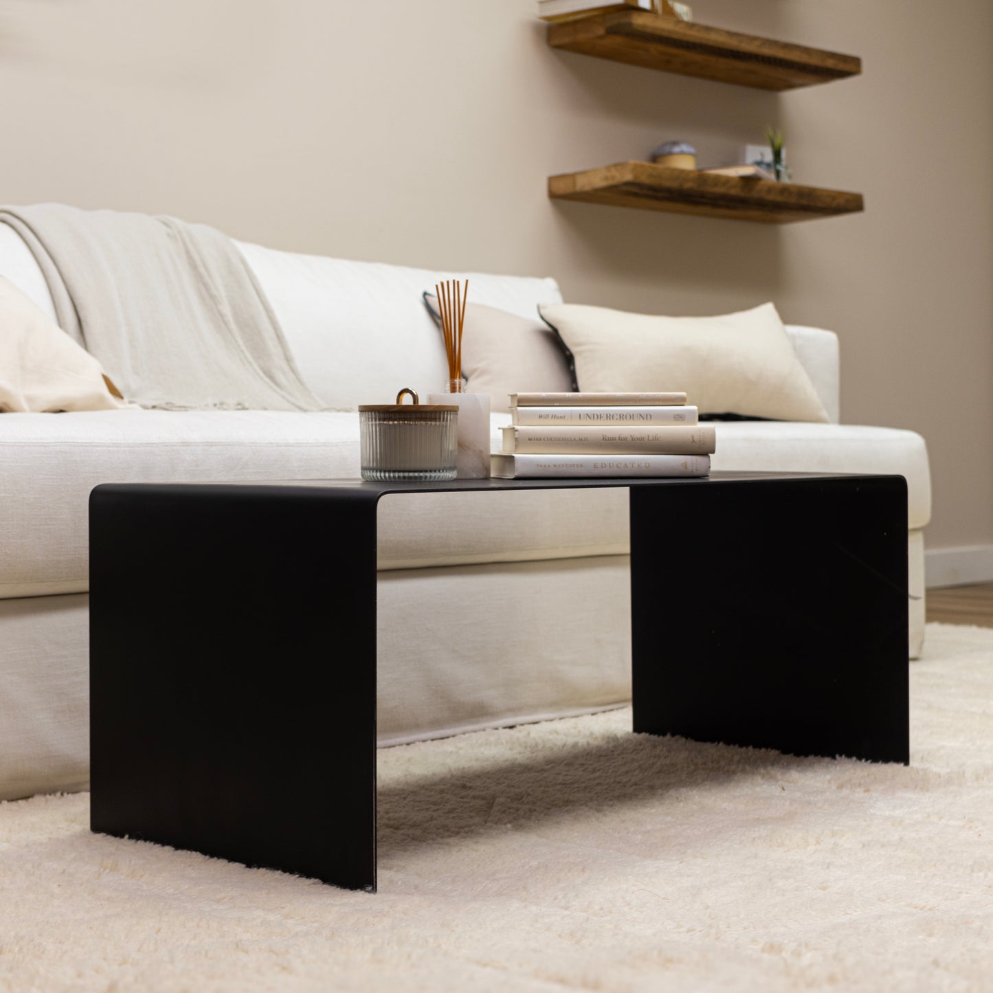 Modern Black Metal Coffee Table – Sleek & Minimalist Design