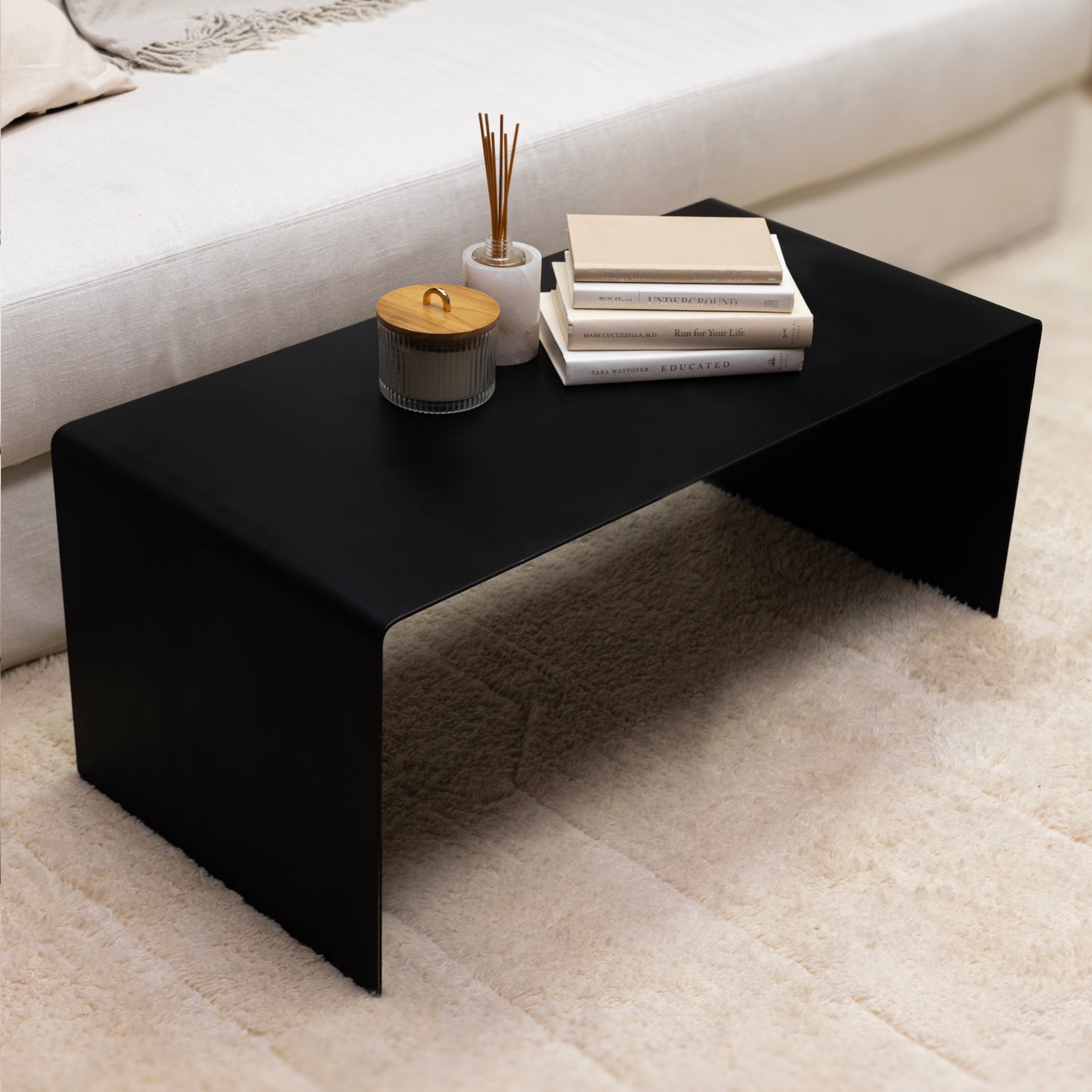 Modern Black Metal Coffee Table – Sleek & Minimalist Design