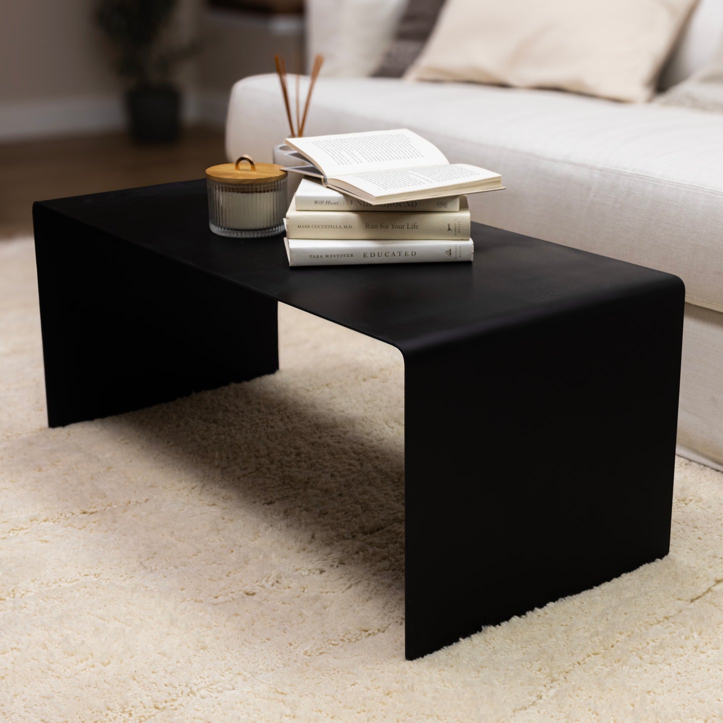 Modern Black Metal Coffee Table – Sleek & Minimalist Design