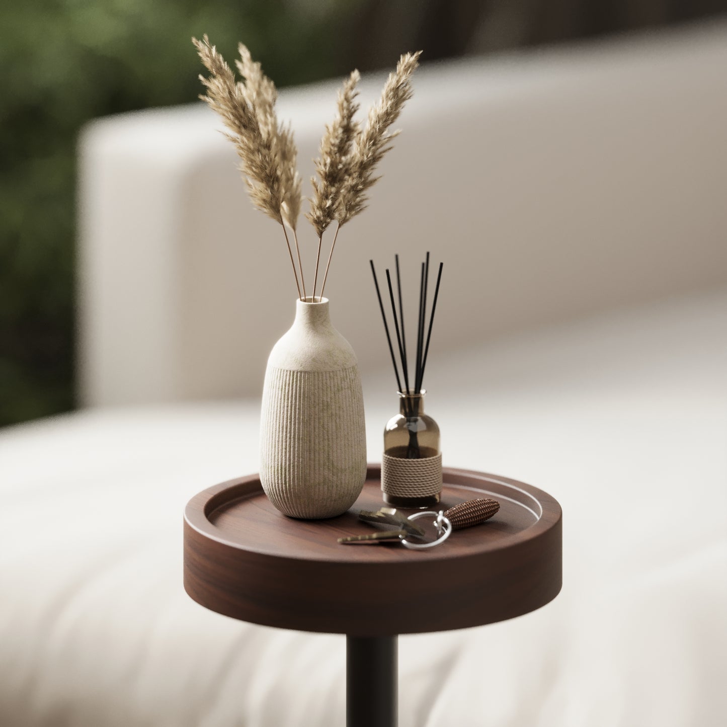 Modern Side Table – Hardwood Top + Steel Base