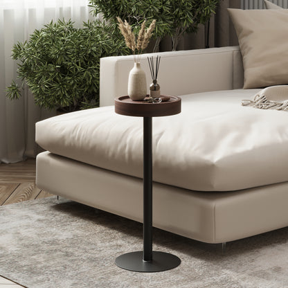Modern Side Table – Hardwood Top + Steel Base