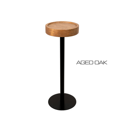 Modern Side Table – Solid Wood Top + Steel Base