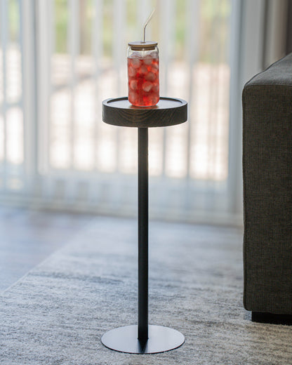 Modern Side Table – Solid Wood Top + Steel Base