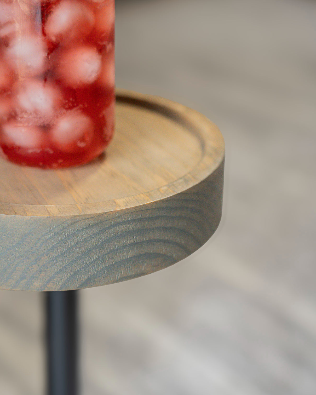 Modern Side Table – Solid Wood Top + Steel Base
