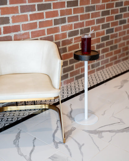 Modern Side Table – Solid Wood Top + Steel Base