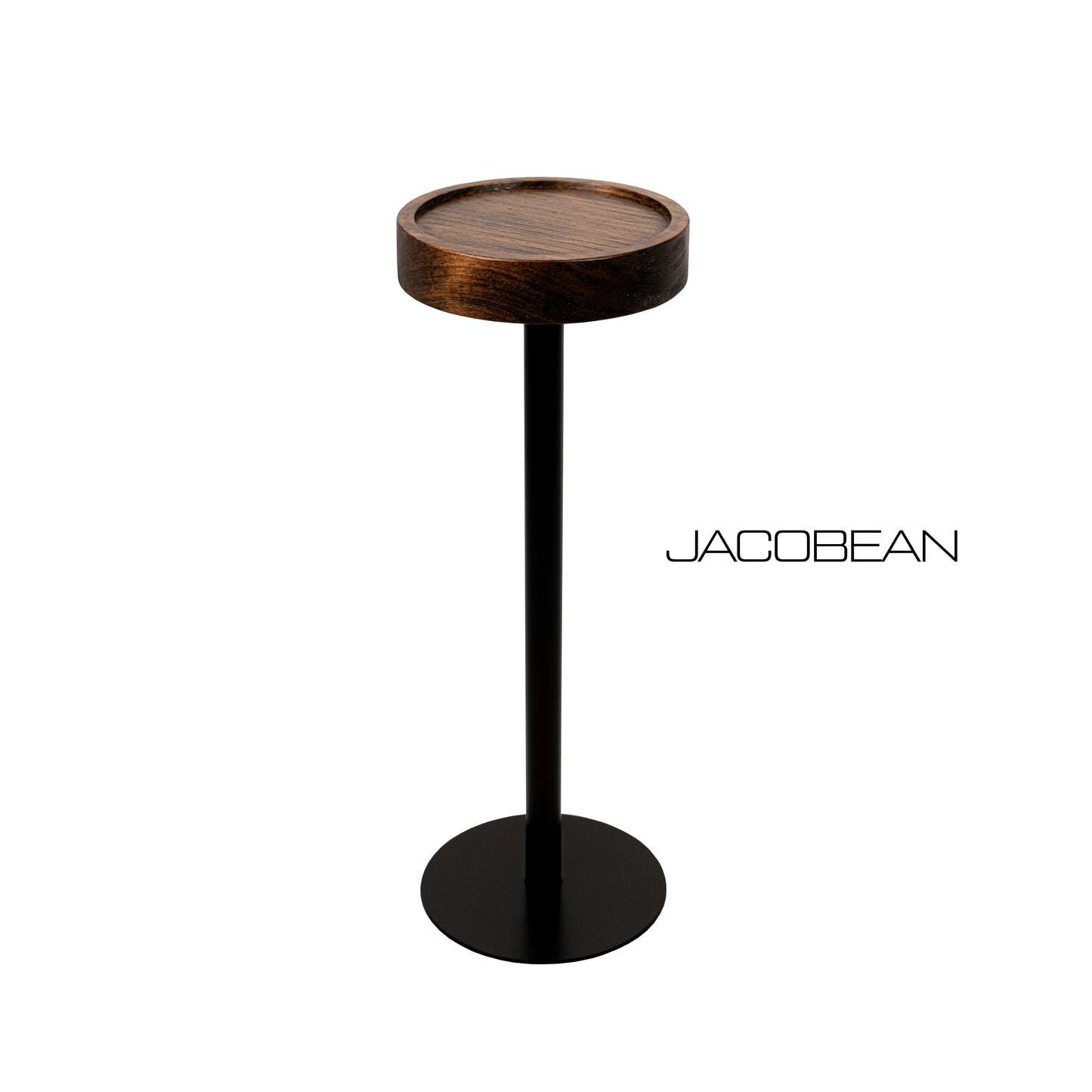Modern Side Table – Solid Wood Top + Steel Base