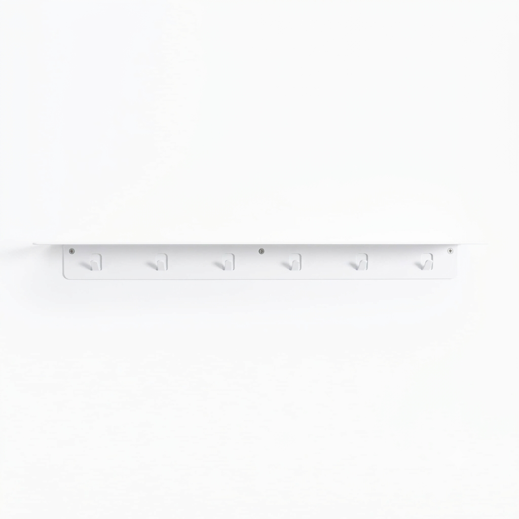 Steel Floating Shelf with Stick Out Hooks