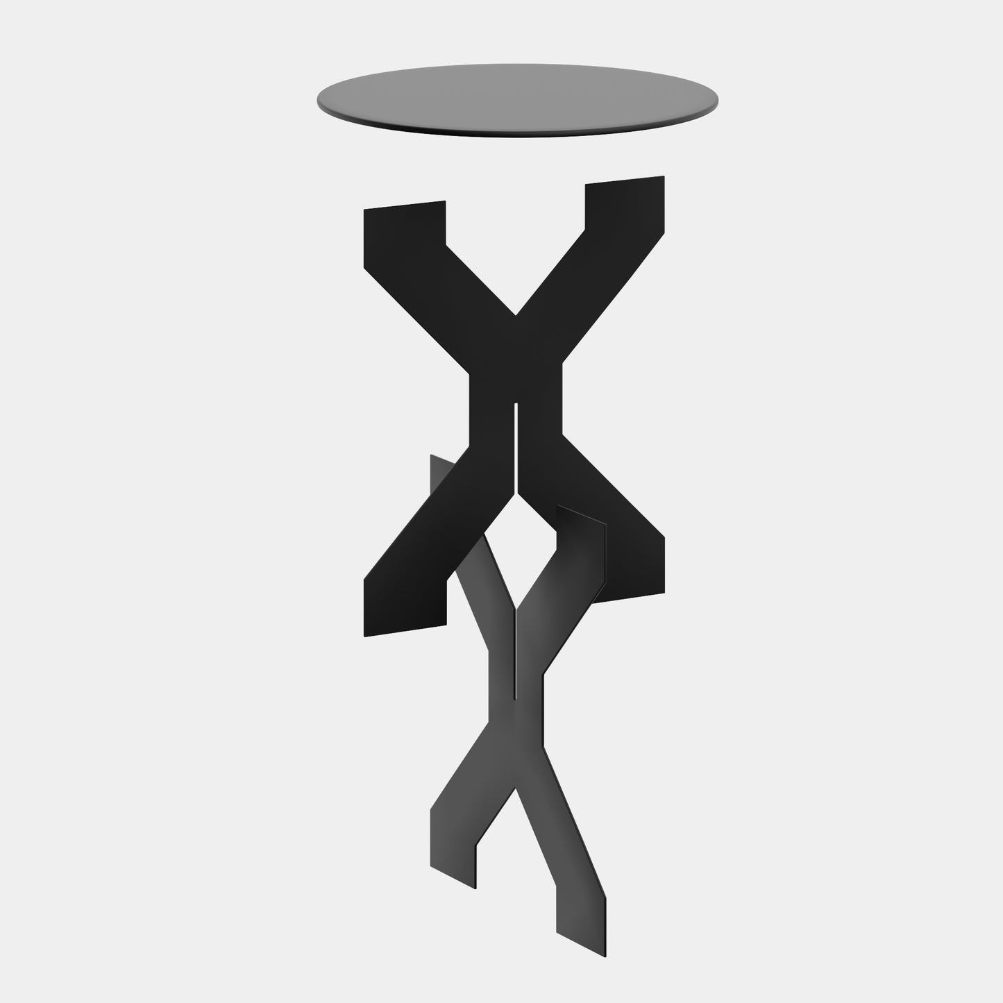 Modern Black Metal Side Table - Cross-Leg Design