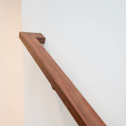 Walnut Wood Handrail with Wall Return (L-Shape)