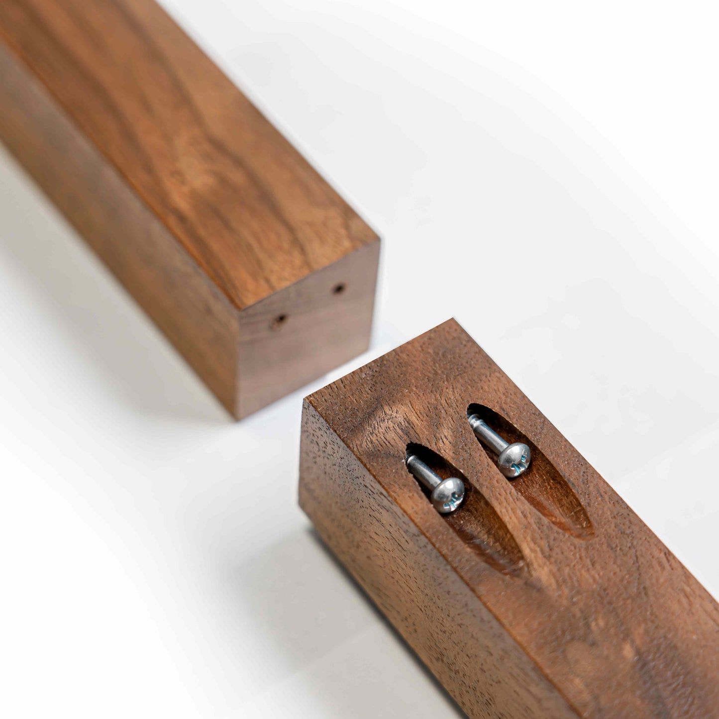 Walnut Wood Handrail with Wall Return (L-Shape)