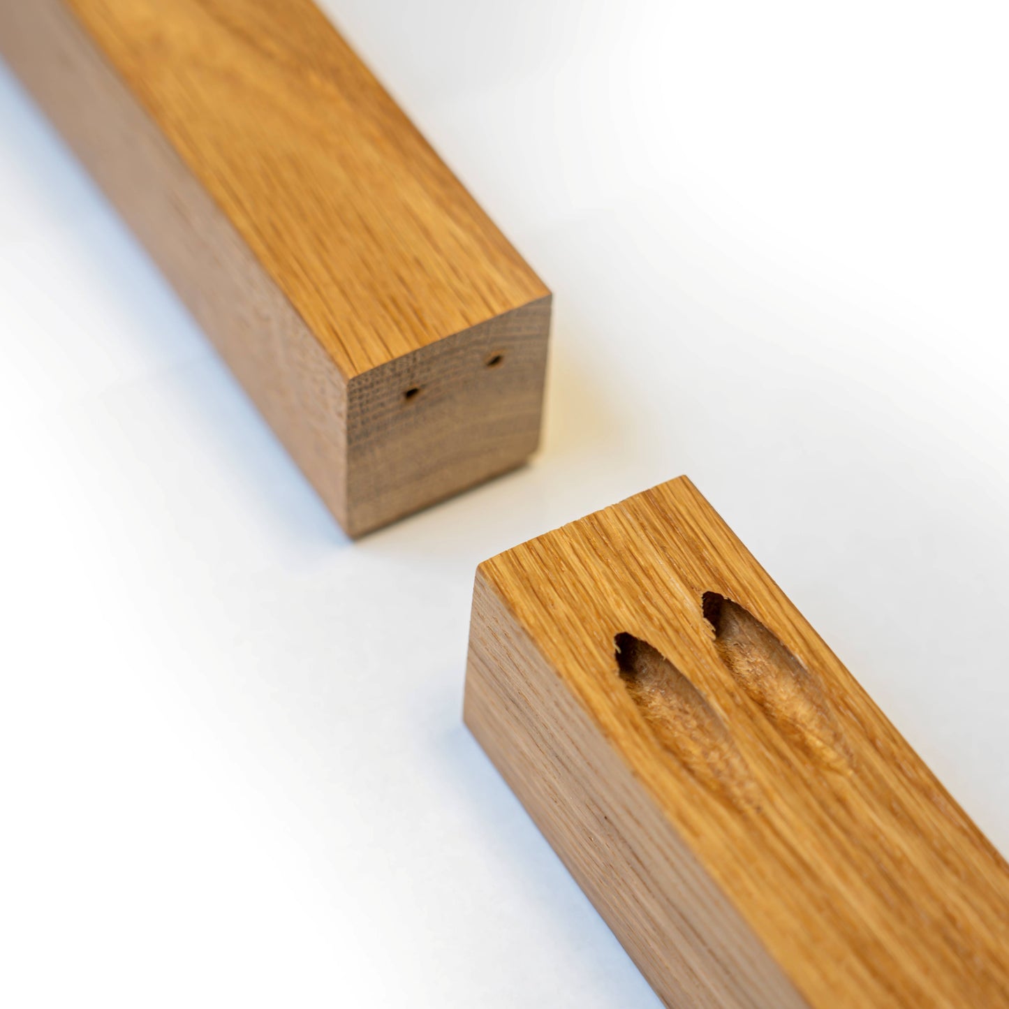 White Oak Wood Hand Rail with Wall Return (L-Shape)