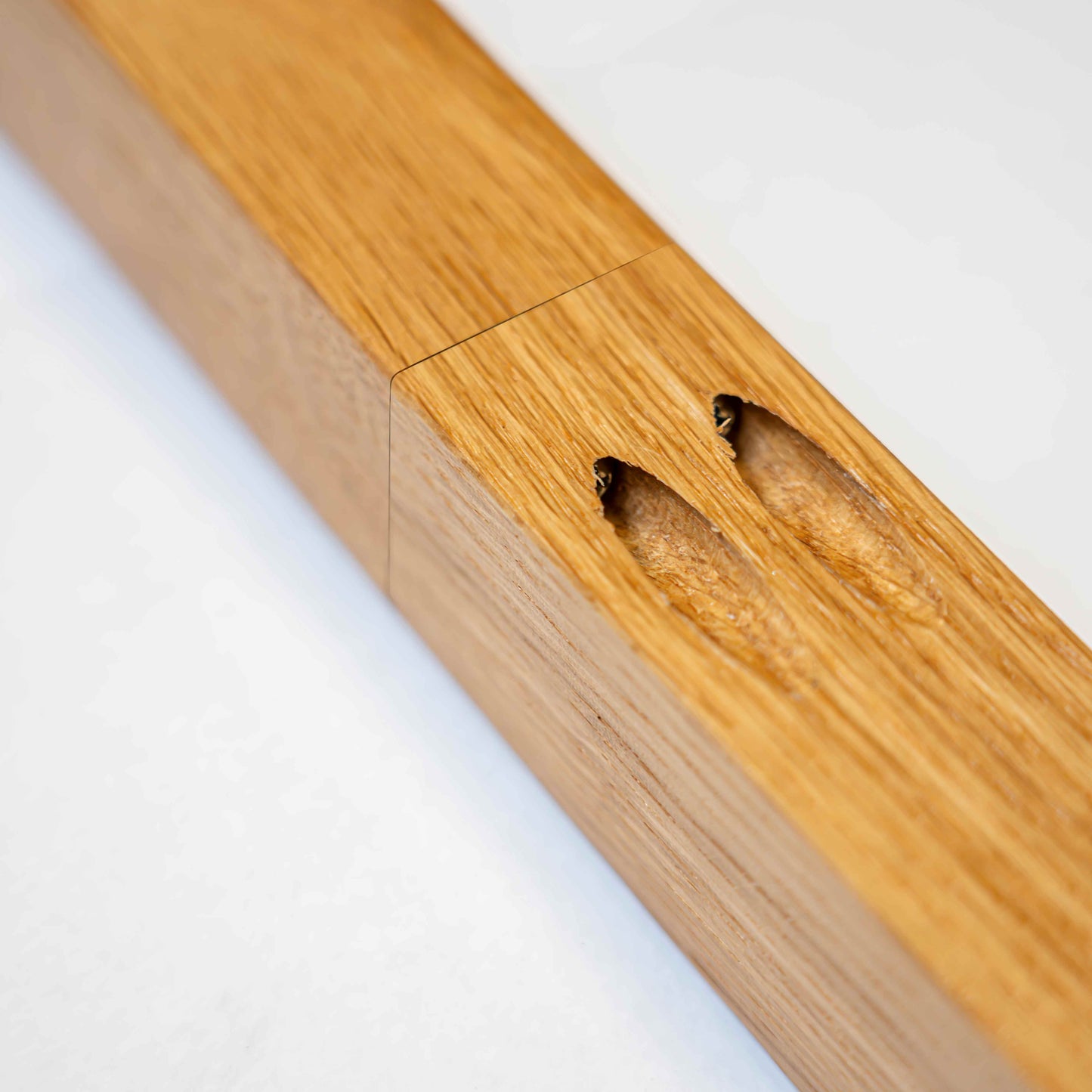 White Oak Wood Hand Rail with Wall Return (L-Shape)