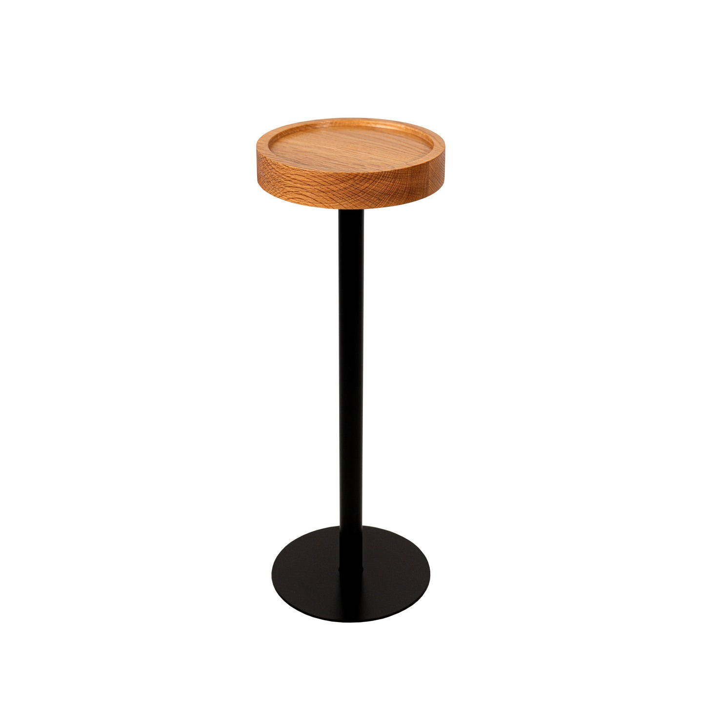 Modern Side Table – Hardwood Top + Steel Base