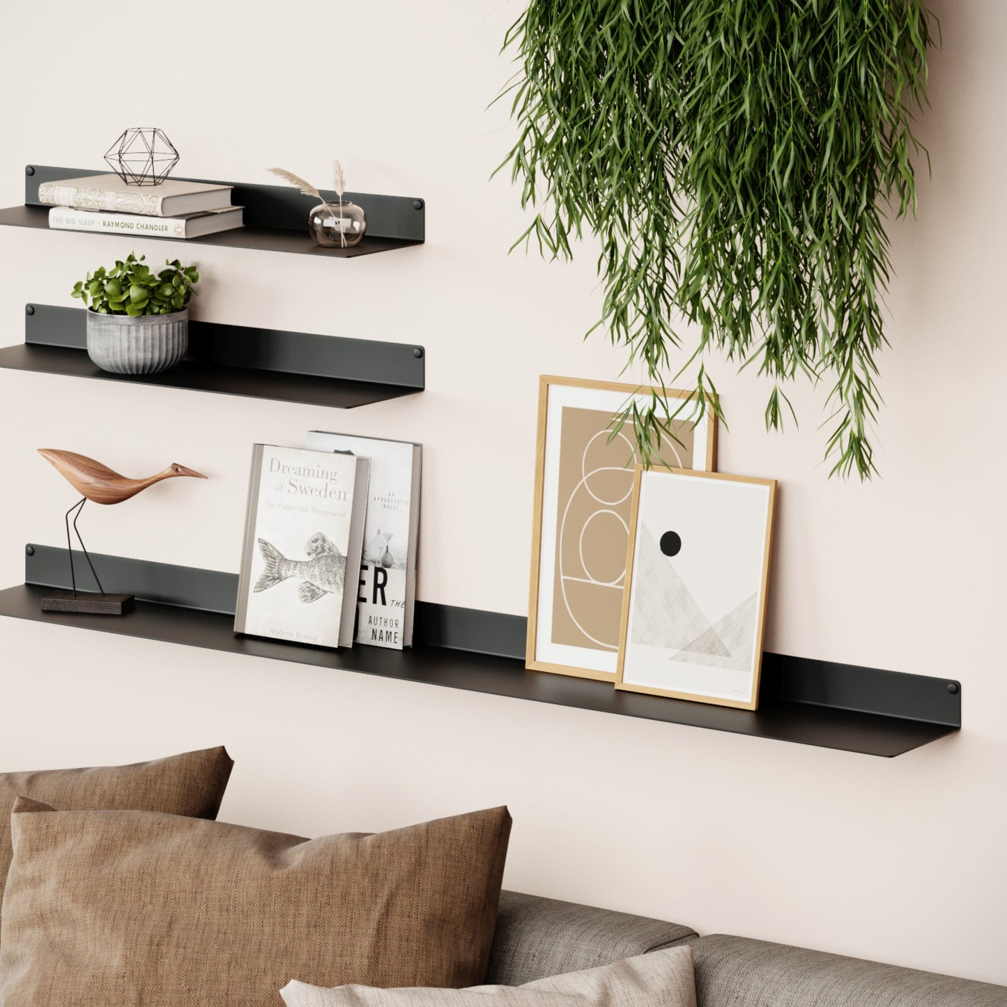 Modern Metal Floating Shelf - Minimalist Wall Storage & Display