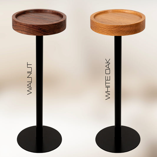 Modern Side Table – Hardwood Top + Steel Base
