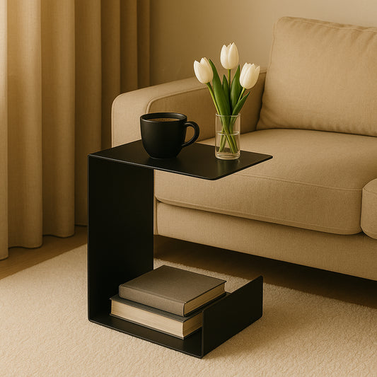Metal Side Table Modern G-Shape
